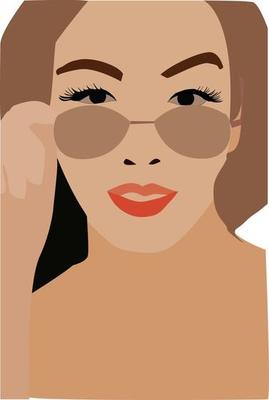 Girl with glasses, illustration, vector on white background.