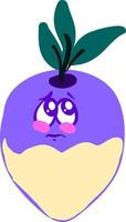 Shy rutabaga, illustration, vector on white background.