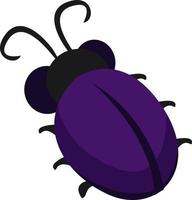 Purple bug, illustration, vector on white background.