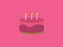 Pink cake, illustration, vector on white background.