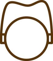 Small brown circular womans bag, illustration, vector on a white background.