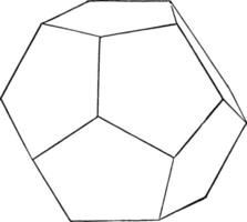 Regular Dodecahedron, vintage illustration. vector