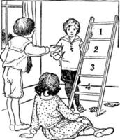 Ladder Game, vintage illustration vector