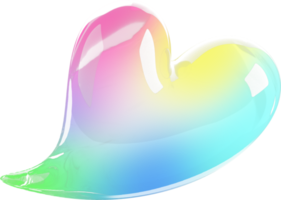 colorato cuore forma sapone bolle png