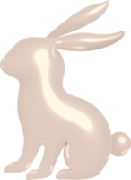 3D rabbit in luxury rose gold png