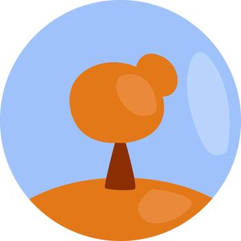 Tree in autumn, illustration, vector on a white background.