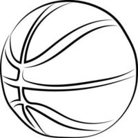 Basketball drawing, illustration, vector on white background.