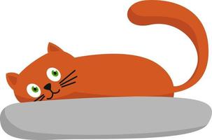 gato en la almohada, ilustración, vector sobre fondo blanco