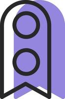 Purple bookmark with circles, illustration, on a white background. vector