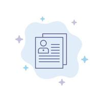 Profile About Contact Delete File Personal Blue Icon on Abstract Cloud Background vector