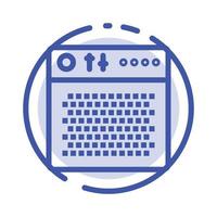 Amplifier Audio Device Multimedia Portable Blue Dotted Line Line Icon vector