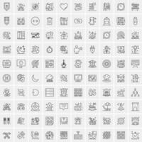 Set of 100 Creative Business Line Icons vector