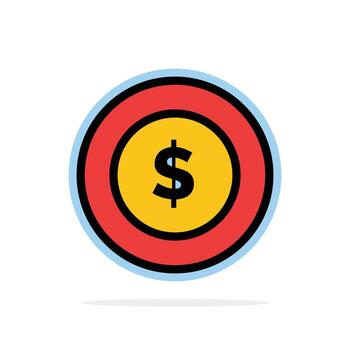 Dollar Coin Logistic Global Abstract Circle Background Flat color Icon vector