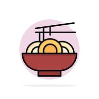 Noodle Food China Chinese Abstract Circle Background Flat color Icon vector