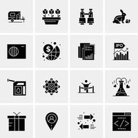 16 iconos de negocios universales vector ilustración de icono creativo para usar en proyectos relacionados con la web y dispositivos móviles