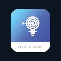 Target Darts Goal Solution Bulb Idea Mobile App Button Android and IOS Glyph Version vector