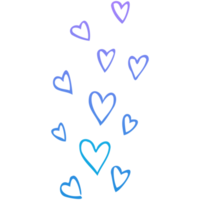 einfaches blaues gekritzelherz. isoliertes gestaltungselement für valentinstag, hochzeit, romantik. transparente PNG-Cliparts png