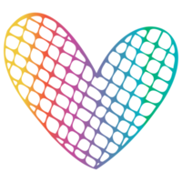 Rainbow simple doodle heart. Transparent PNG clipart for design