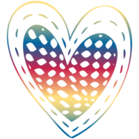 arcobaleno semplice scarabocchio cuore. trasparente png clipart per design