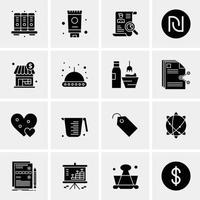 16 iconos de negocios universales vector ilustración de icono creativo para usar en proyectos relacionados con la web y dispositivos móviles