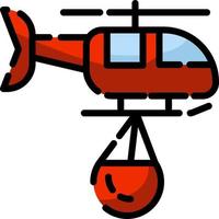 Firefighter helicopter, illustration, vector on a white background.