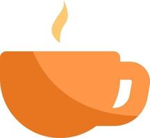 Hot cup of coffee, illustration, vector on a white background.