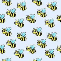 Bee pattern, illustration, vector on white background.