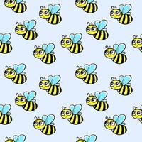 Bee pattern, illustration, vector on white background.