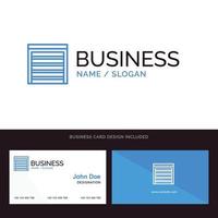 Door City Construction House Blue Business logo and Business Card Template Front and Back Design vector