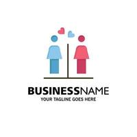 Love Couple Washroom Signs Business Logo Template Flat Color vector