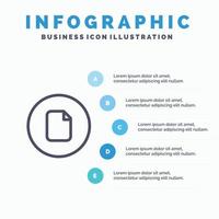 Document File Basic Ui Line icon with 5 steps presentation infographics Background vector