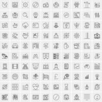 100 iconos de negocios para web y material impreso vector