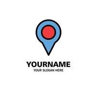 Location Map Marker Pin Business Logo Template Flat Color vector