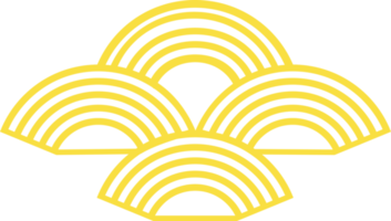 Élément de design traditionnel en demi-cercle en arc de dégradé doré png