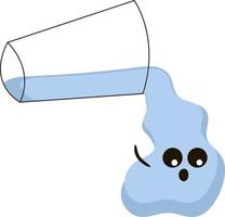spilled cup of water character vector