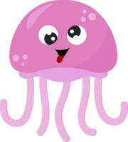 Pink jellyfish , illustration, vector on white background