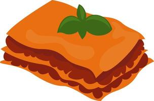 Lasagne food, illustration, vector on white background