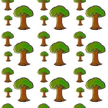 Tree pattern, illustration, vector on white background.