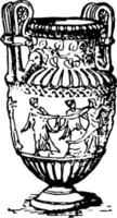 Roman Vase vintage illustration. vector