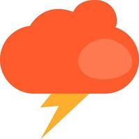 Red thunder cloud, illustration, vector, on a white background. vector