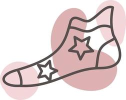 Sock with stars, illustration, vector on a white background.