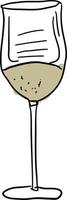 Glass of white wine, illustration, vector on white background.