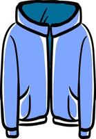 Blue jacket, illustration, vector on white background.