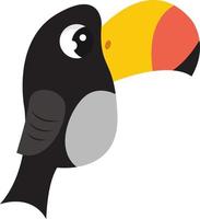 Toco toucan, illustration, vector on white background.