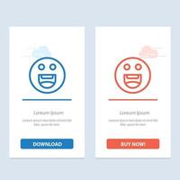 Emojis Happy Motivation  Blue and Red Download and Buy Now web Widget Card Template vector