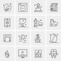 16 iconos de negocios universales vector ilustración de icono creativo para usar en proyectos relacionados con la web y dispositivos móviles