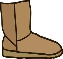 Brown boot, illustration, vector on white background.