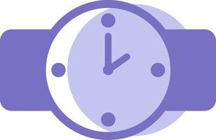 Purple wrist watch, illustration, vector on white background.