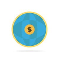 World Globe Internet Dollar Abstract Circle Background Flat color Icon vector