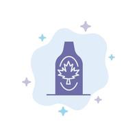 Bottle Autumn Canada Leaf Maple Blue Icon on Abstract Cloud Background vector